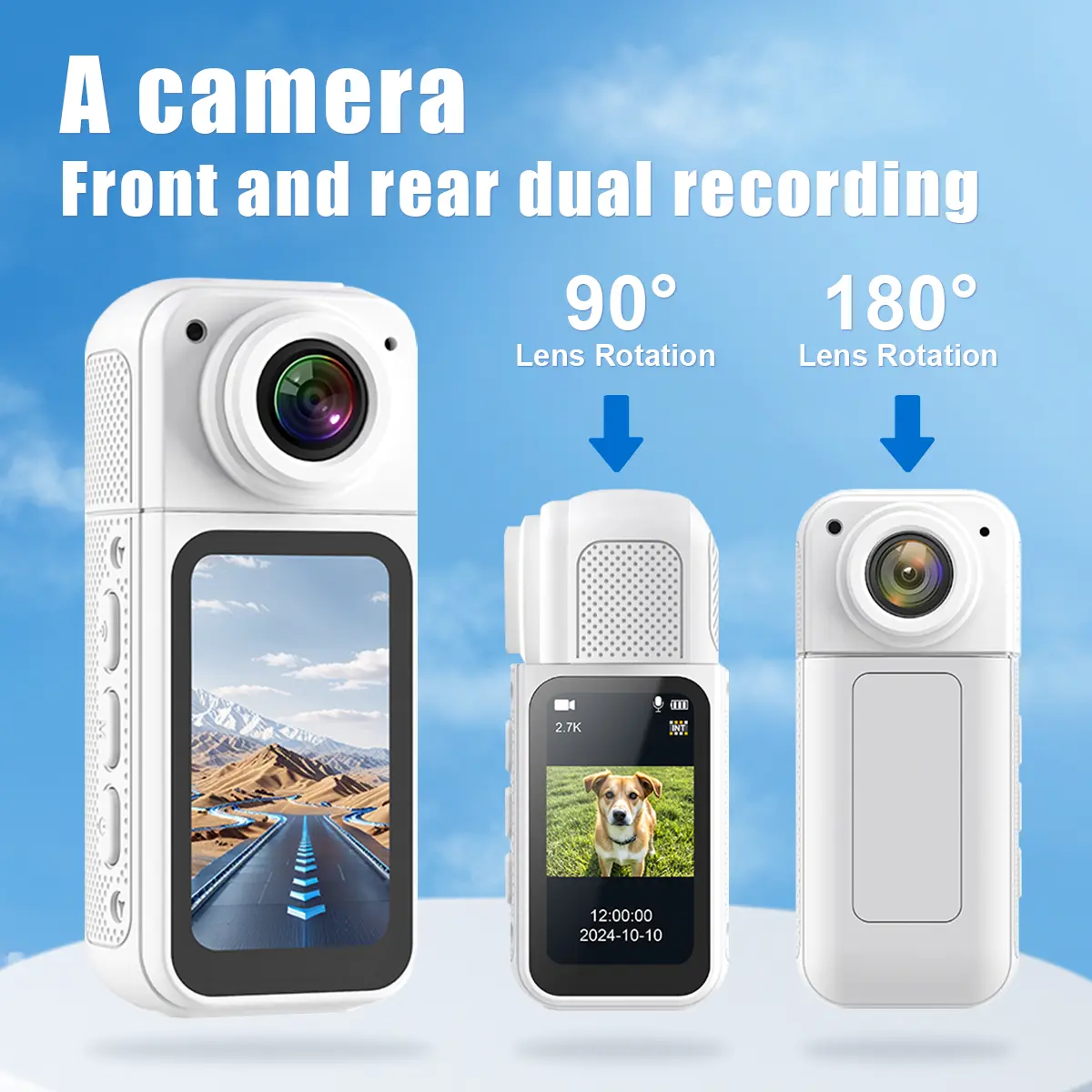 flycloud S70 – Record life, preserve precious moments. Rotatable lens, built-in screen, memory card supported (up to 128GB)