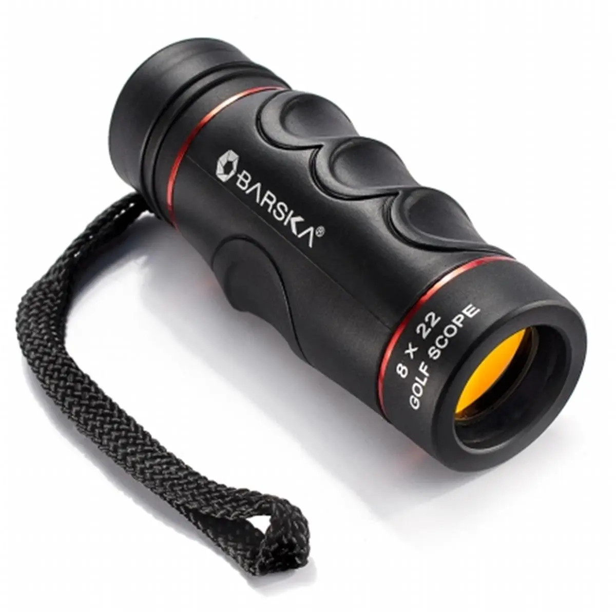 Barska Waterproof 8x22 Golf Scope Monocular with Reticle, Ruby Coated Optics, Leatherette Pouch, Wrist Strap, 50-200 yd Pin Range Estimation