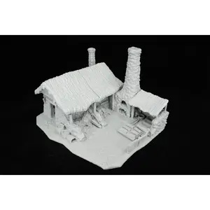 Blacksmith House Terrain for Dungeons and Dragons, DnD Miniature Terrain, Smelter House, 27mm Miniatures