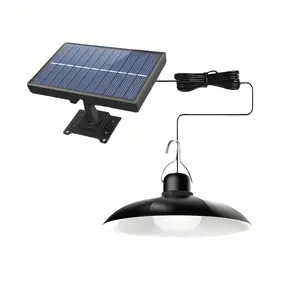One solar-powered LED pendant light for outdoor and indoor lighting, suitable for patios, garages, and RV camping - adjustable brightness, easy installation, outdoor solar light. lamp color