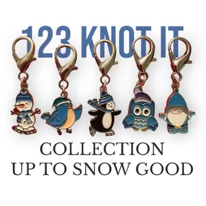 Up To Snow Good set of 5 medium clasp stitch markers for crocheting