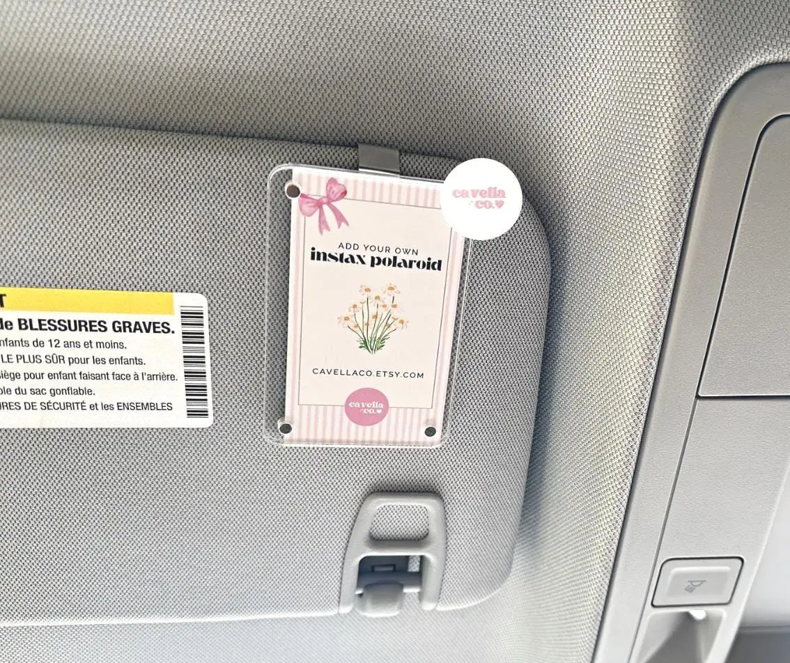 Instax Polaroid Car Visor Clip: Custom Photo Frame