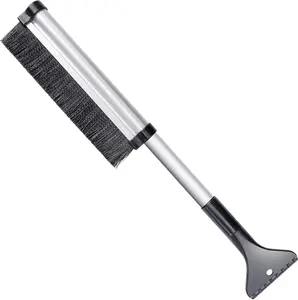 Extendable 24 Inch Snow Brush & Ice Scraper for Cars Trucks Vans SUVs Retracts 17" Durable Aluminium Plastic Multi-purpose Snow Removal Tool