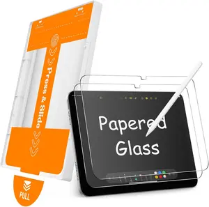 2 Pack Paper Glass Screen Protector for iPad A16 11th/10th Generation (11/10.9 2025/2022),Tempered Glass with Easy Alignment Tool, Matte Anti-Glare, Write Like on Paper,  Pencil Support