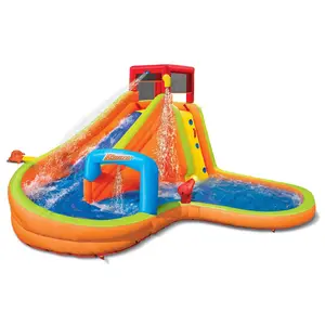 Banzai Lazy River Inflatable Outdoor Adventure Water Park Slide and Splash Pool