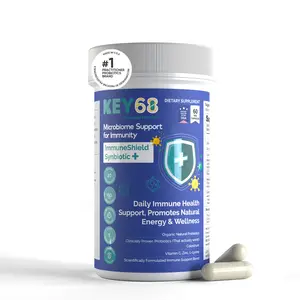 KEY 68 Probiotic Supplement for Men & Women Advanced Organic Pre+Probiotics 20B CFU, Colostrum (25%IgG), Vitamin C,Zinc,L-Lysine–Gut Health & Immune Support–60 Delayed Release Capsule -KEY68 Dietary Supplement