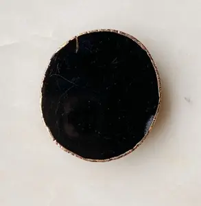 Nautural Stone Phone Grip -Black Agate Golden Edge
