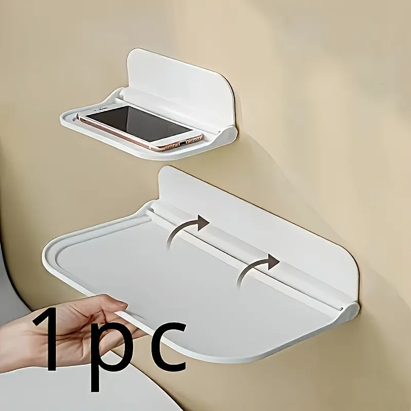 Wall-Mounted Foldable Storage Rack, Plastic Folding Organizer for Bathroom Kitchen Bedroom Office, Home Organization Gift, Bathroom Organizers, Bathroom Organizing Accessories
