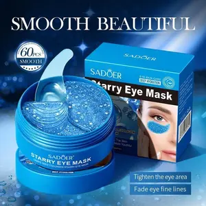 60 Sheets Collagen Eye Mask, Hyaluronic Acid, Powerful Moisturizing Effect, Improves Fine Lines and Dark Circles, Suitable for All Skin Types, Hydrating Eye Care