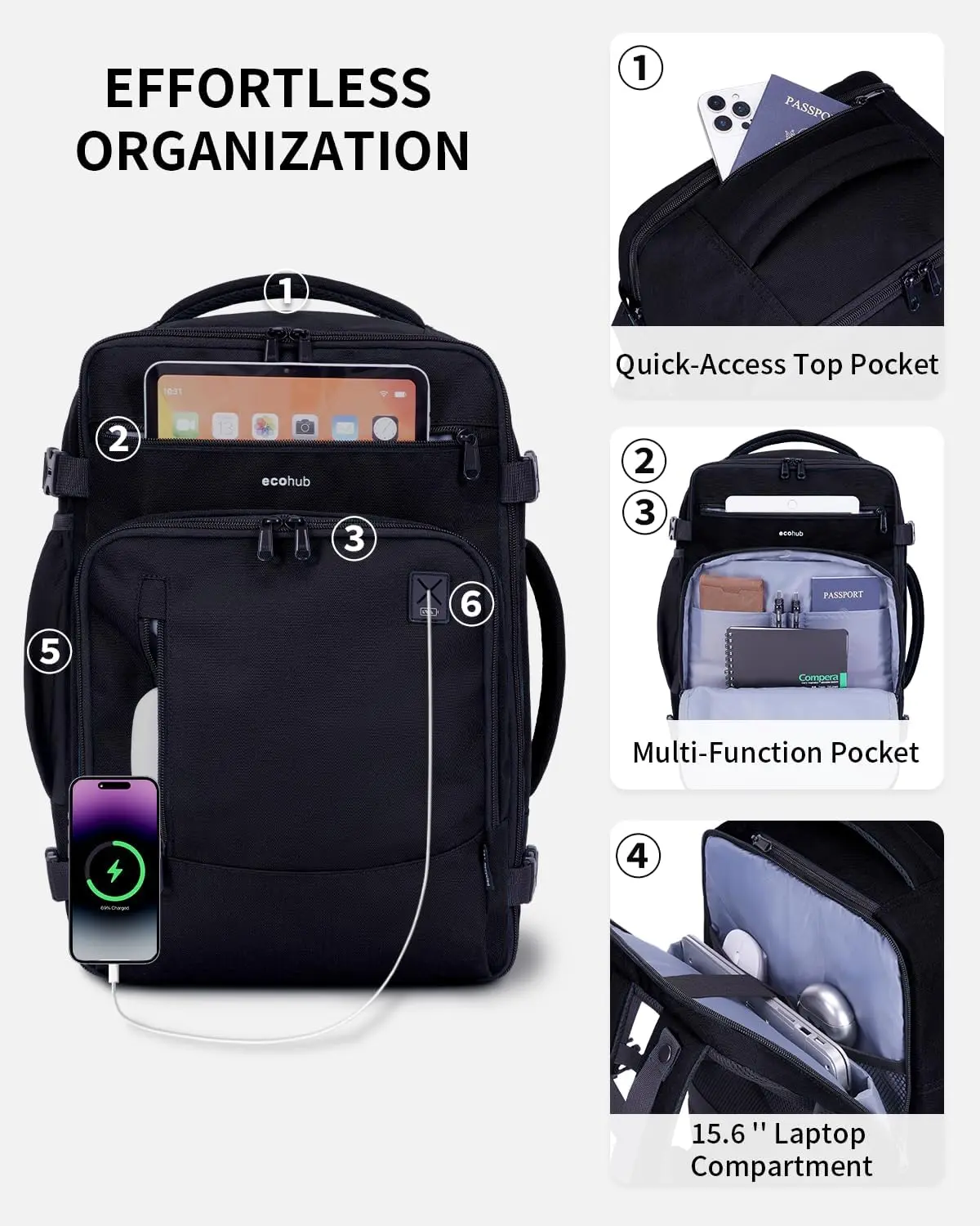 100l travel backpack 70L Camping Molle Backpack Mountaineering Climbing 100L, Black / 70L main image 1