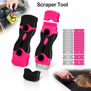 Multipurpose Double Edge Cleaning Scraper, for Wall Floor Glass Auto Surface, Handheld Removal Tool, Sharp Efficient Scraper for Various Stubborn Stains Cleaning razor remover