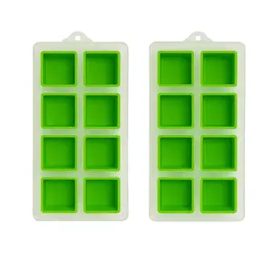 Home Collection Pack of 2 Jumbo Ice Cube Trays Green