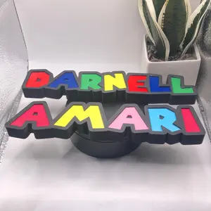 3d Printed SMB Bros Name Display I Personalized Desk Sign I Her His Gift I Kid's Room I Mushroom I Princess I Throwback 80s 90s I Custom Decor
