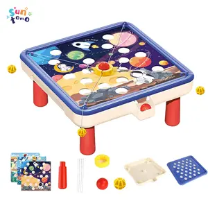 Pull Ball Game,Sling Puck Board Game,Bounce Ball Game Family Party Games,Pull Ball Breakthrough Competitive Game Table Parent-Child Interactive Game,Develops Dexterity, Motor Skills
