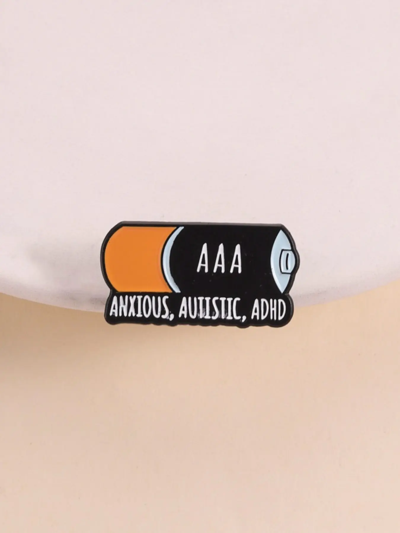Neurodiversity Awareness Pin, Minimalist Industrial Style Statement Accessory, Meaningful, Anxiety Autistic Adhd Triple Anxiety Group Identity Wear, Pride, Triple Anxiety Badge