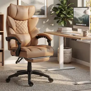 Dowinx Big & Tall Gaming Chair 350lbs– Ergonomic Office Desk Chair with Pocket Spring Cushion, Linkage Armrests, and Built-in Footrest