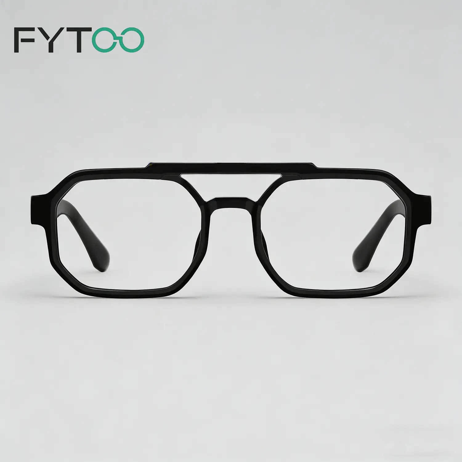 FYTOO Unisex Double Bridge Acetate Retro Square Small-Frame Lightweight Fashion Eyeglass Frames