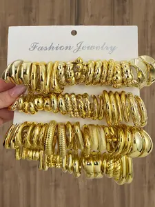 Vintage Exaggerated Irregular C-Type Hoop Earrings, Punk Fashion Jewelry Set of 40 Pieces, Elegant Alloy Earrings for All Seasons, Fashionable Hoop Earrings