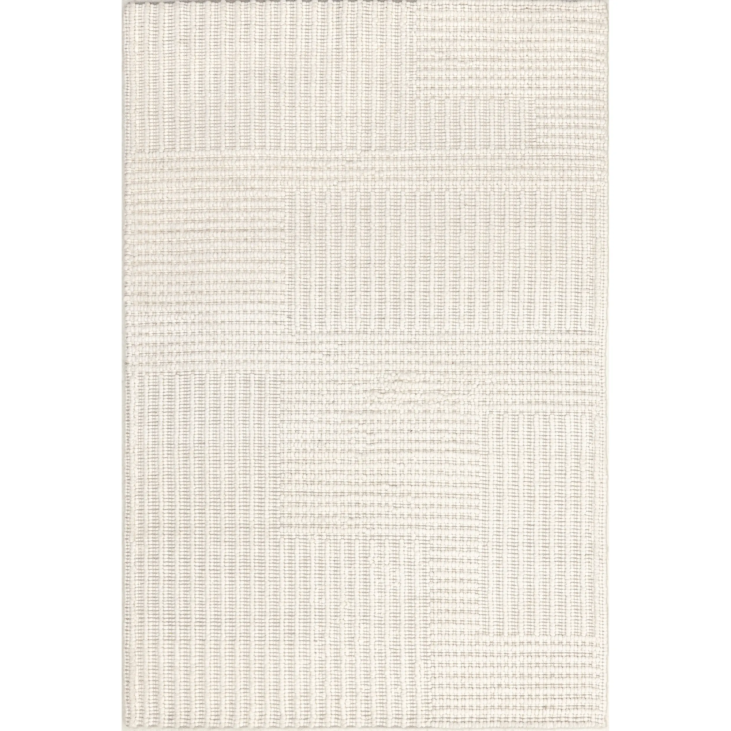 Dorene Contemporary High-Low Striped Wool Rectangle Area Rug for Bedroom, Living Room Dorene Contemporary High-Low Striped Wool Rectangle Area Rug for Bedroom, Living Room