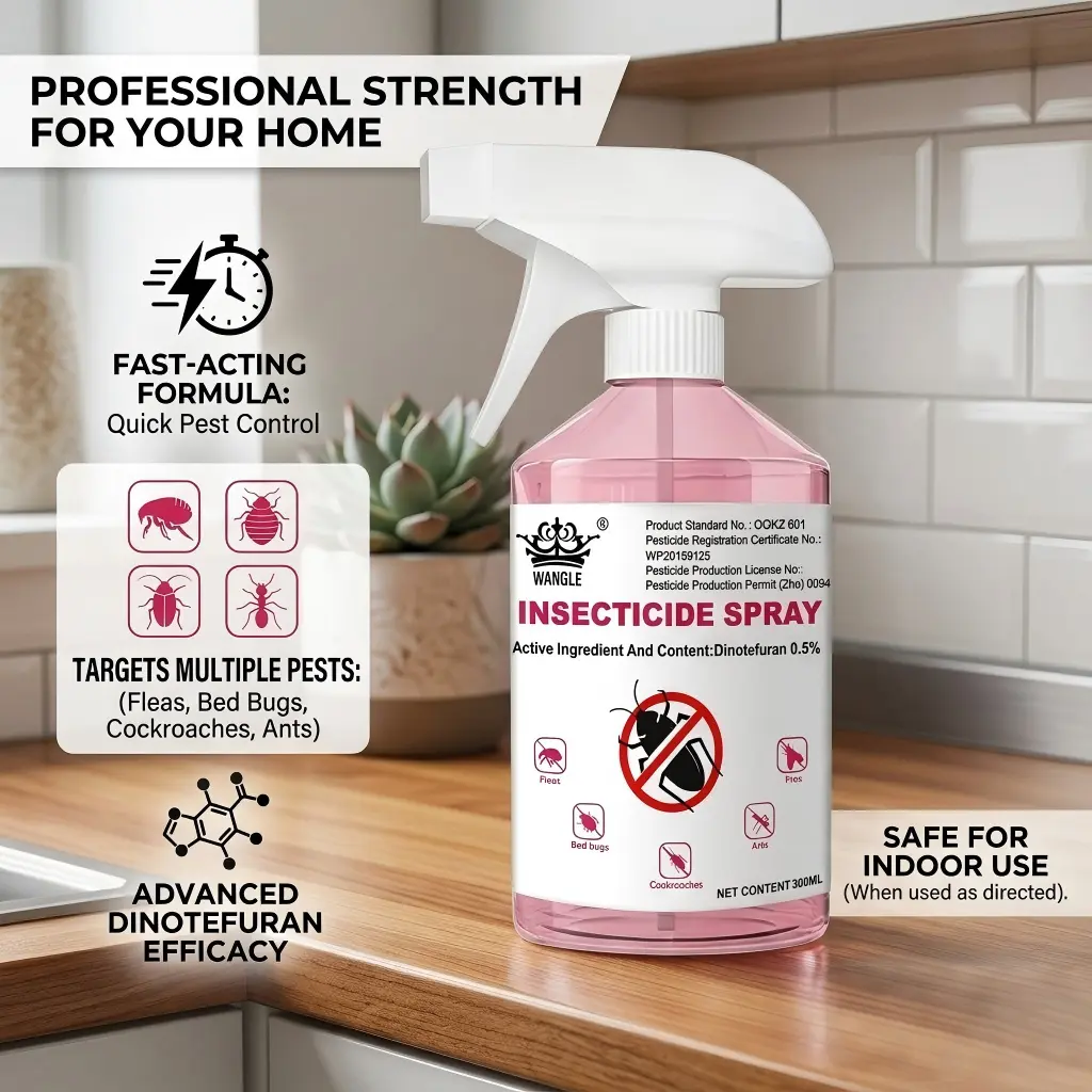 The third-generation insecticide spray - it can kill over 40typesof household pests (cockroaches, ants, spiders, bedbugs).When used according to instructions, it is safe for bothpetsand humans, and can be used both indoors and outdoors