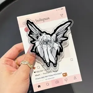 Fallen Angel with MagSafe Phone Grip, Horror Aesthetic Magnetic Phone Holder, Kawaii Scary Fan Gift , Kindle Accessories sticky Baby mount Library Card Flower-Shaped Multi-Functional Stand Universal Car Double-Sided Octo