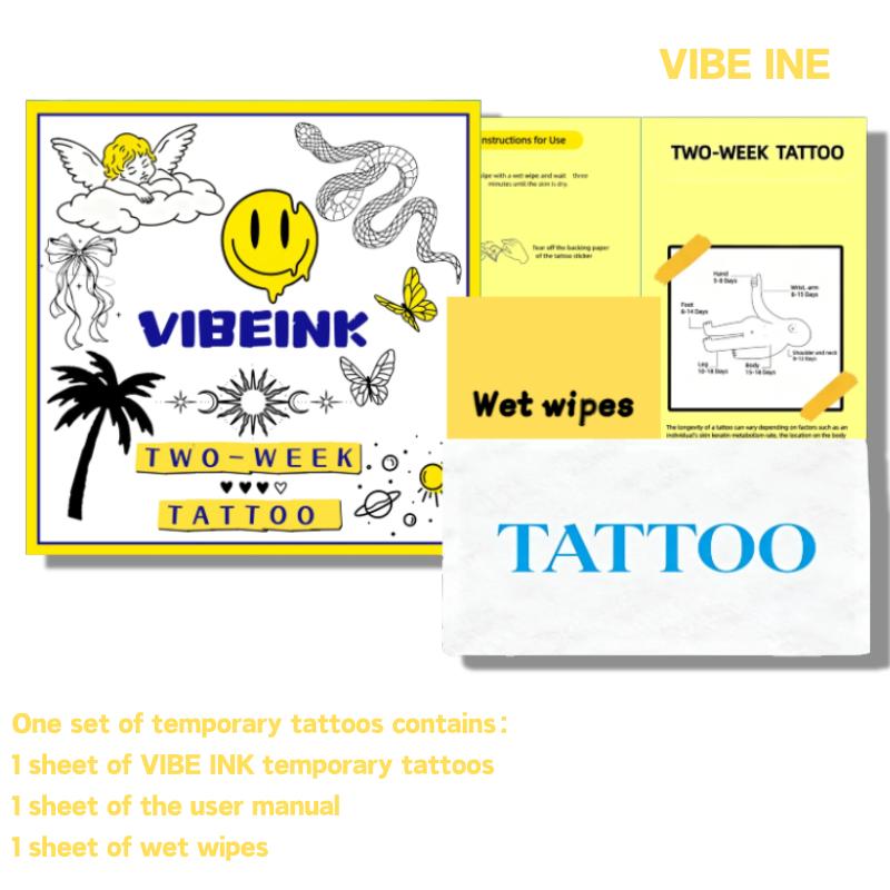 VIBE INK/Loving Heart Series lasts for 2 weeks semi-permanent tattoo Lasts 1-2 Weeks, Waterproof, Realistic Look, No Adhesive, No Reflection,For Man And Woman,Ideal for Swimming, Party