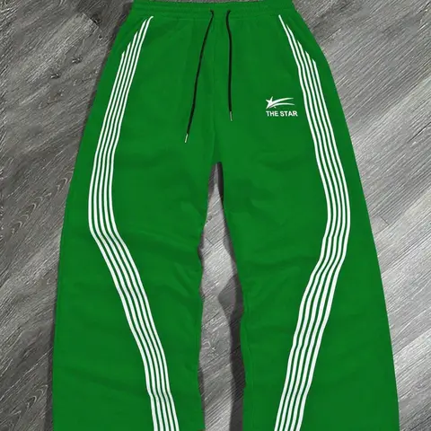Men's Side Stripe Drawstring Waist Sweatpants, Casual Regular Fit Pocket Straight Leg Pants for Fall & Winter, Men's Trousers for Daily Wear, Casual Sports Pants, Drawstring Gym Pants, Striped Drawstring Sweatpants
