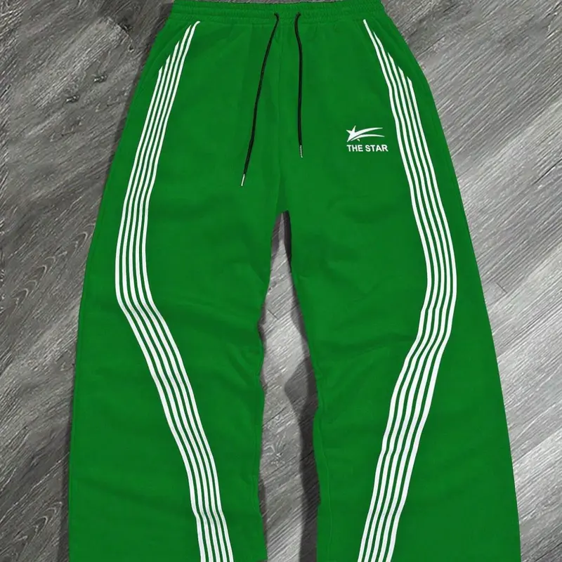 Men's Side Stripe Drawstring Waist Sweatpants, Casual Regular Fit Pocket Straight Leg Pants for Fall & Winter, Men's Trousers for Daily Wear, Casual Sports Pants, Drawstring Gym Pants, Striped Drawstring Sweatpants
