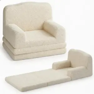 Garvee Modern and Rustic Wave-Edge Dining Tables with Convertible Sofa Chair, Washable Cover, Comfy Design, Fold-Out Bed, Waterproof MDF Tops, Metal Frames, Seats 4-8, Easy Assembly for Dining Room, Kitchen, Playroom, Nursery