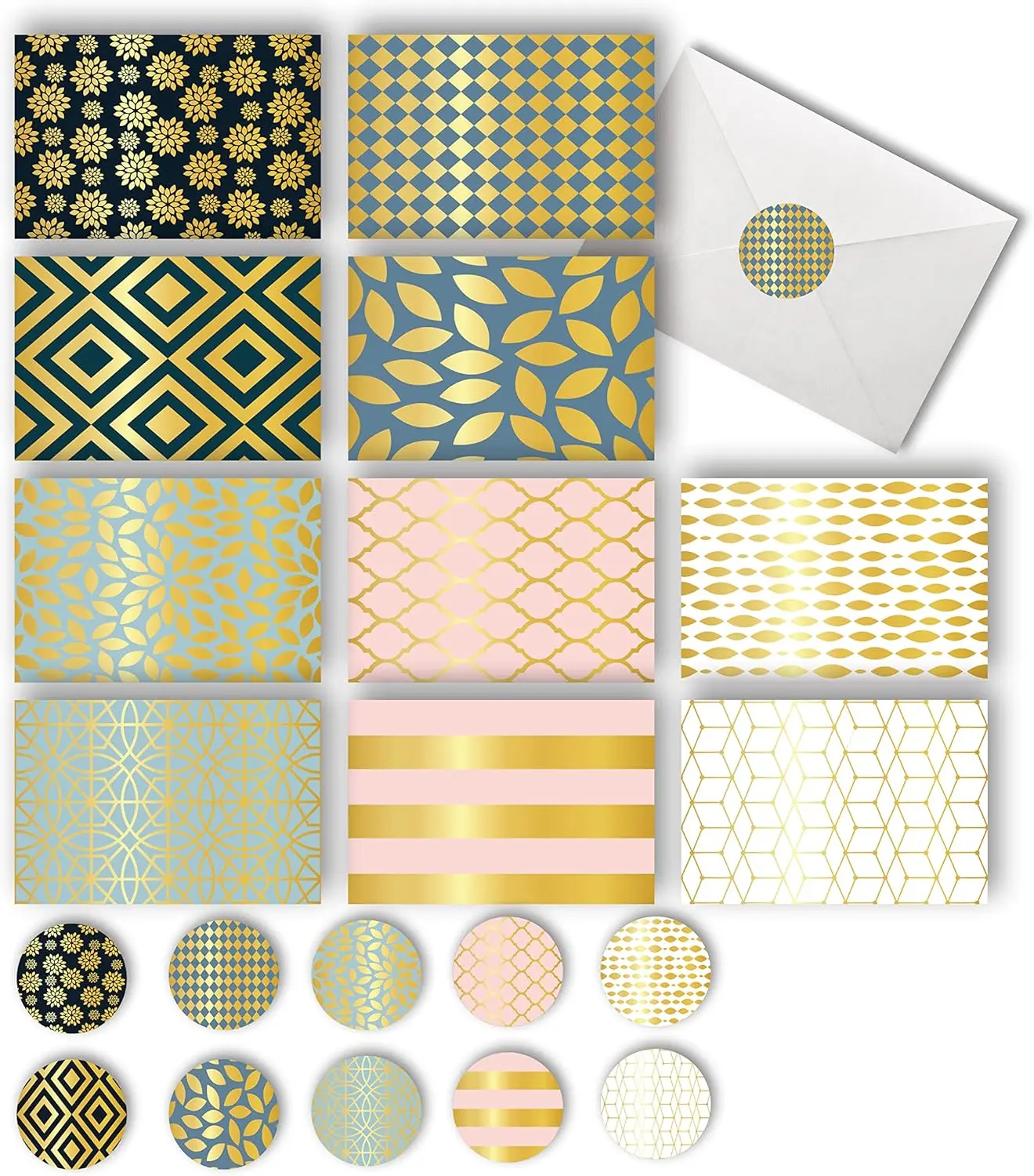 50 pcs 4 x6 inch blank greeting card set with white envelope and sticker, suitable for thank-you, birthday, wedding invitations, and various occasions