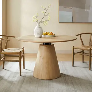 Sabelle 47" Round Wood Dining Table in Natural