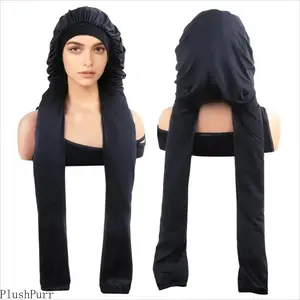 Satin Sleep Cap for Long Hair — A lightweight, breathable hair bonnet featuring UV protection and a non-slip design. An essential hair care accessory, it helps keep your hairstyle fresh throughout the night and is also suitable for daily wear.