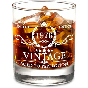 50th Birthday Gifts for Men Whiskey Glass with Delicate Package- 50th Birthday Decorations for Men, Party Supplies - 50th Bday Gifts Ideas for Him, Dad, Husband, Friends - 11oz Whiskey Glass