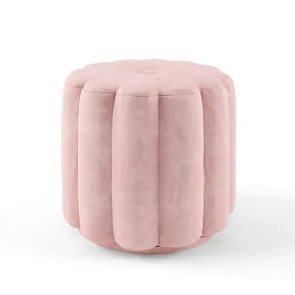 Soft Pink Flower-Shaped Pillar Chair with Cotton Fabric