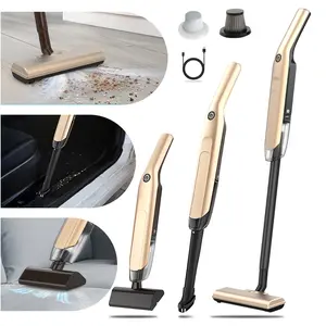 Cordless Upright Push Vacuum Cleaner, Gold - Powerful Suction for Home Cleaning