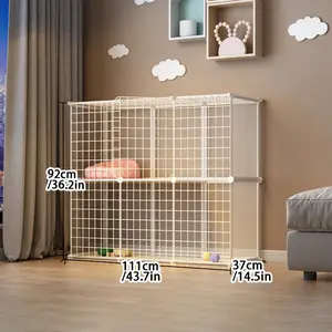 Pet Fence Small Dog Cat Cage, Indoor Rabbit Isolation Gate, Anti-Escape Barrier, Escape Proof Kennel, Plastic Material, Model Xinghao, No Ca Prop 65 Warning