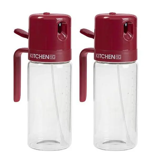 KitchenHQ 2-pack Spray & Pour Glass Oil Sprayers