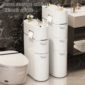 Multi-Functional 3/4-Layer White Pull-out Storage Cabinet, Suitable for Paper Towels, Etc.-Waterproof, Multi-Purpose Organizing Cabinet, Suitable for Bathroom, Kitchen, Living Room, Bathroom Storage Cabinet, under Bed Storage