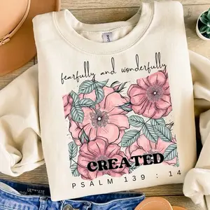 Fearfully and Wonderfully Made Christian Crewneck Sweatshirt Pullover