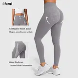 BRXL BrxlGrit Women's High Waisted Leggings - Nylon Blend, Scrunch Lift, Butt-Lifting Confidence, Tummy Control, Seamless Compression, 4-Way Stretch, Squat Proof, Non-See Through, Moisture Wicking, Quick Dry, Everyday Active All-Season Gym Apparel