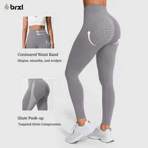 BRXL BrxlGrit Scrunch Butt Lifting Tummy Control High Waist Workout Leggings for Women Seamless Compression Gym Yoga Pants 4 Way Stretch Squat Proof Non See Through Moisture Wicking for Training Running-2