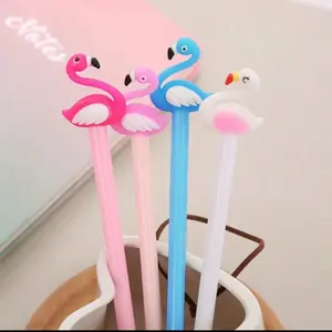 8pcs Neutral Pens, School & Office Supplies, Black Ink Flamingo Writing Pen