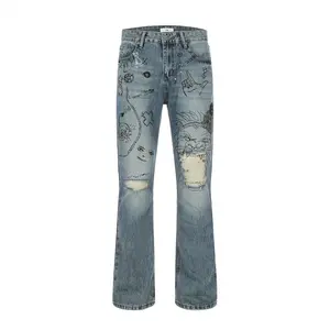 Graffiti Printing Skinny Jeans For Men