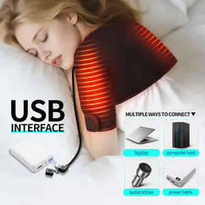 Heated Shoulder Vibration Massager with Three-Level Temperature Adjustment Multi-Functional Power Pocket for Outdoor & Home Use Comfortable Heating Relaxation relaxing  gifts handy  massager Infrared Red Light Therapy Wrap wearable heated  neck  wrap