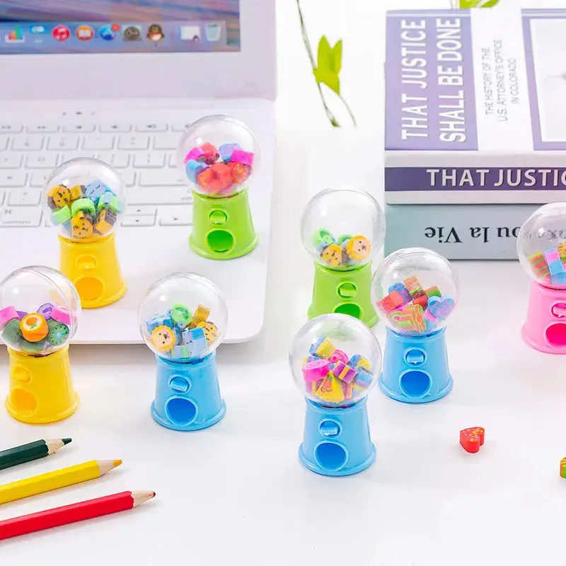 creative gashapon machine cartoon eraser set student stationery wholesale