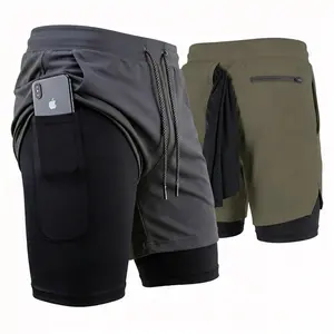 Men’s Sports Running Shorts with Pockets Comfortable Quick Dry Workout Shorts for Gym Outdoor Fitness Dual Layered Available Running Shorts