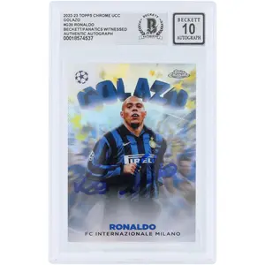 Ronaldo FC Internazionale Autographed 2022-23 Topps Chrome UEFA Golazo #G-20 Beckett Fanatics Witnessed Authenticated Auto 10 Card - Fanatics Authentic Certified
