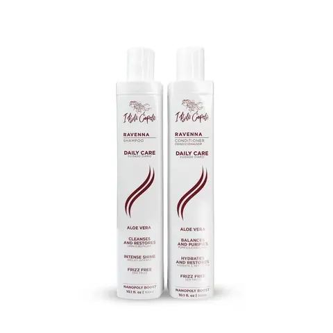 I Belli Capelli Ravenna Daily Care Aloe Vera Shampoo & Conditioner Bundle - 2x300ml/2x10.1fl oz, Gentle Hydrating Moisturizing Cleanser for Shiny Hair Thickening Haircare
