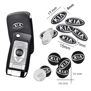 10Pcs 14mm, 16mm, Multiple Sizes Car Remote Key Fob Emblem Aluminium Badge Sticker Decals Replacement Accessories For KIA K5 K9 Sorento Ceed Sportage Carnival Stinger Forte Niro Cadenza Soul Cerato EV6 Stonic Telluride Proceed RIO Borrego Seltos Picanto