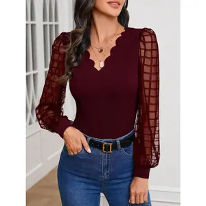 V-Neck Long Sleeve Top